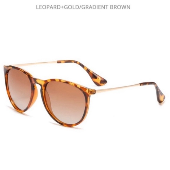 Leopard + Gold Sunglasses - Picture 1 of 4